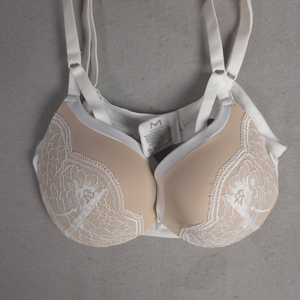Maidenform White‎ Lace T-Shirt Bra Underwire Full Coverage 36C DM9900